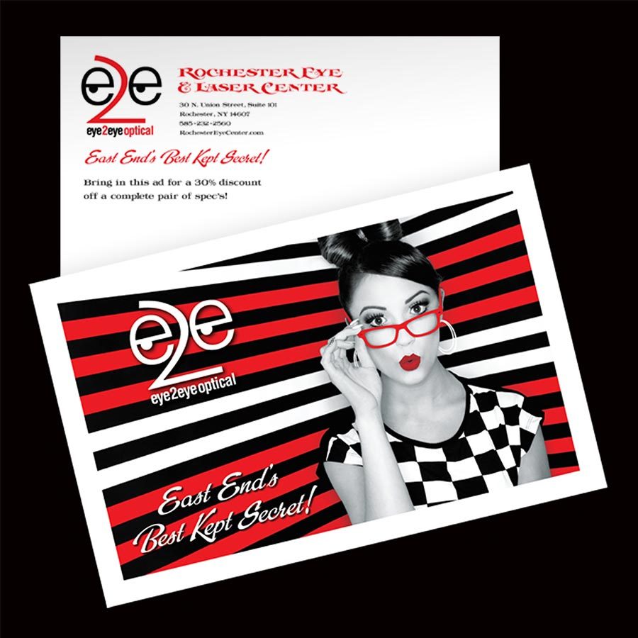 Eye2Eye Optical in Rochester, NY Direct Mail Advertising and Graphic Design Services