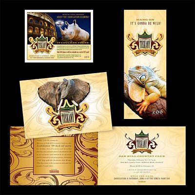 Seneca Park Zoo Rochester, NY Tuskany Event Graphic Design for Direct Mail Pieces  