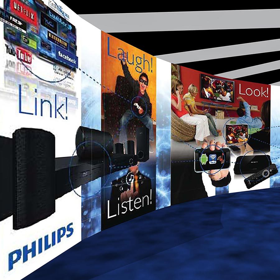 Trade Show Promotional Wall Design for Philips TV