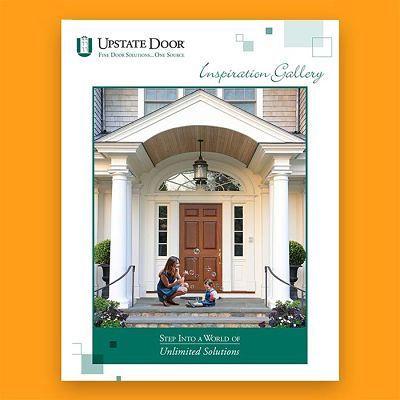 Upstate Door Brochure on Orange Background