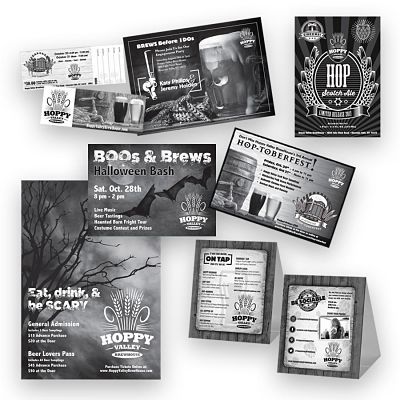  Xerox Corporation of Webster, NY Craft Brewery Brochure Design, Invitation Design, Direct Mail Postcard Design